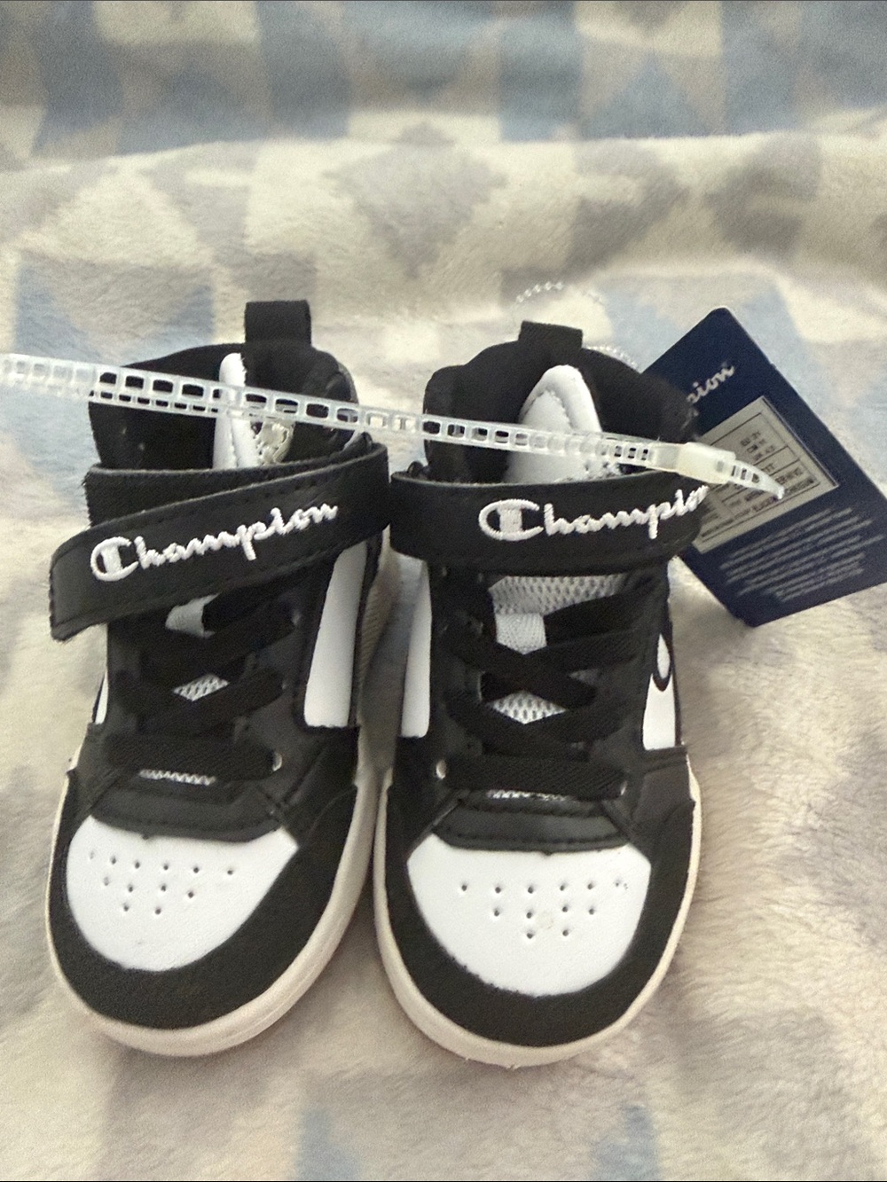 Champion Kids Black and White High-Top Sneakers